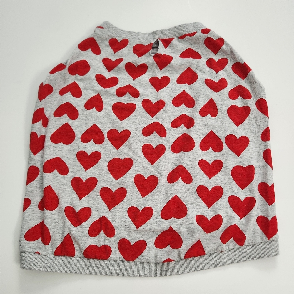 Hearts dog sweater in gray‎ Size XL